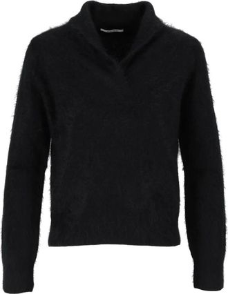 KANGRA Top Scialle Cashmere Spazzolato - Knitwear - Mujer - Negro - XS