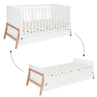 OEM Lit &Eacute;volutif 70x140 Tiroir Inclus Bellamy Lotta Blanc
