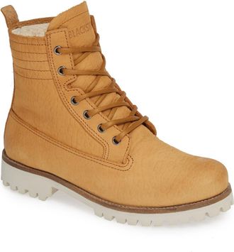 Blackstone OL22 Lace-Up Boot with Genuine Shearling Lining in Cuoio Leather at Nordstrom Rack, Size 11Us / 41Eu