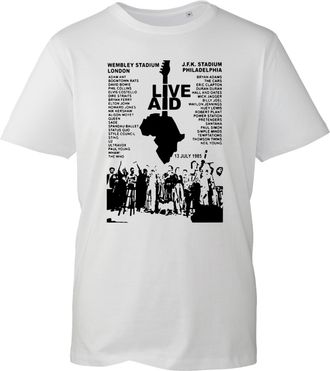 Generic Novelty Live Aid 1985 T-Shirt, Famous Retro Music Fundraiser for AIDS Research Greatest Performances of All Time Concert Fan Shirt, Gift Unisex Tee To