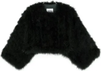 Yves Salomon Feather-trim Cropped Jacket
