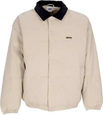 Obey Feather Gray Multi Padded Jacket - Heren - Zomerjassen - Beige - XL - Polyester - Jassen