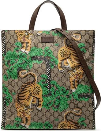 Gucci Pre-owned Tote Bags, female, Brown, Size: ONE SIZE Pre-owned Printed Tote Bag