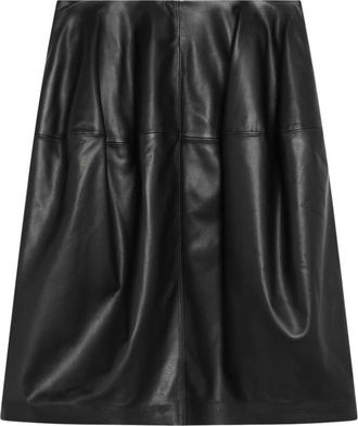 Toteme Sculptural Skirt - Dames - Leren & Su&egrave;de rokken - Zwart - XS - Leer - Rokken