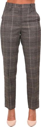 Manila Grace Slim-fit broek - Dames - Slim Fit Broeken - Bruin - 2XS - Leer - Broeken