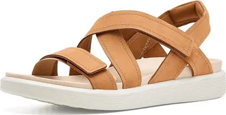 Ecco Soft Cross Strap Womens Dress Sandals Lion Nubuck : EU 42 (US Womens 11-11.5) M, Leather