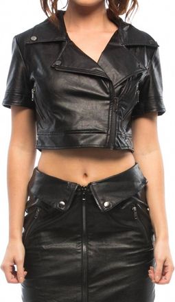 DO+BE Collection Cropped Rider Jacket In Black