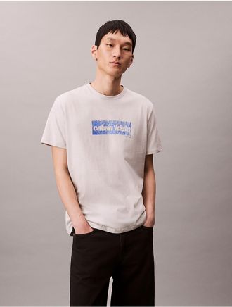 Calvin Klein Jeans Calvin Klein Mens Faded Logo Graphic Classic T-Shirt - Neutral - 2XL