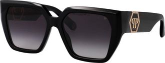 Philipp Plein Capture Zonnebril voor een stijlvolle look - Dames - Zonnebrillen - Zwart - 57 MM - Accessoires