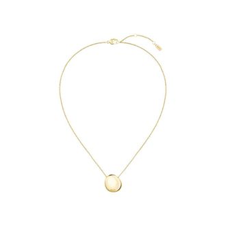 BOSS Gold-tone necklace with pebble-style pendant