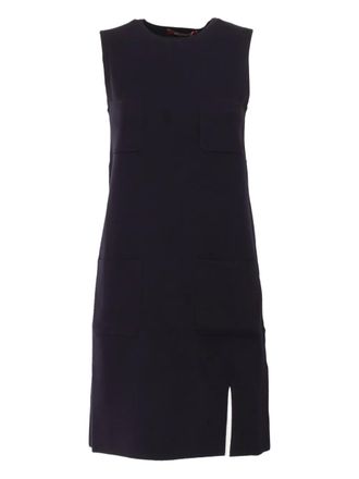 Max Mara slit-detail mini dress - women - Viscose/Polyester - M - Blue