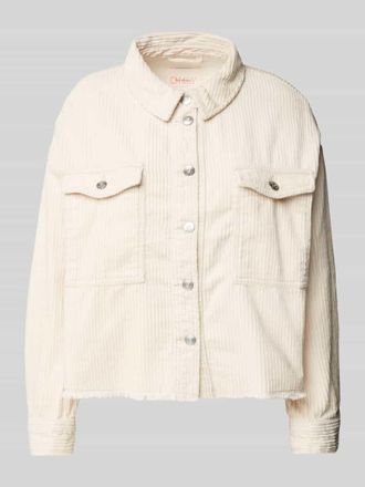 Only Oversized Hemdjacke aus reiner Baumwolle Modell MARINA-ENY in Sand, Gr&ouml;&szlig;e L