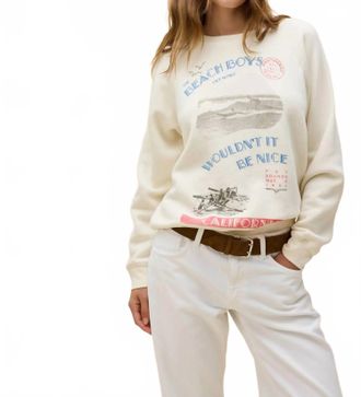Daydreamer Beach Boys Wouldnt It Be Nice Raglan Sweater In Stone Vintage
