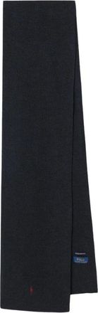 Polo Ralph Lauren Signature Pony Wool Scarf - Heren - Accessoires - Grijs - Maat: ONE Size Wol