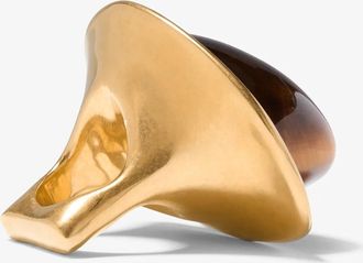 Michael Kors 24k-Gold-Plated Brass and Stone Ring