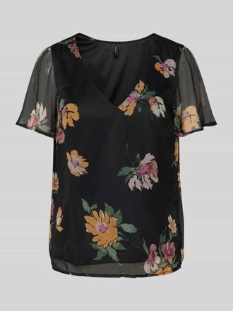 Vero Moda Blusenshirt mit transparenten Ärmeln Modell SMILLA in Black, Größe XS