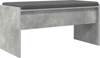vidaXL Banco De Entrada Con Coj&iacute;n Gris Concreto 83 X 38 X 40 Cm Vidaxl