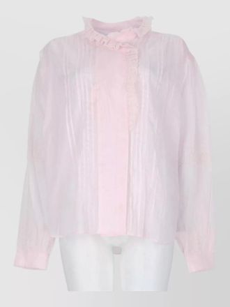 Isabel Marant long sleeve sheer top ruffled collar