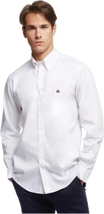 Brooks Brothers Regent Regular-fit Non-iron Sport Shirt - Heren - Zakelijke Overhemden - Wit - S - Katoen - Overhemden