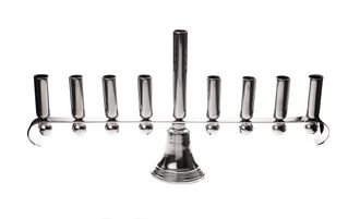 Classic Touch Stainless Steel Menorah - 20.5L X 9H