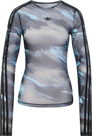 adidas (WMNS) adidas Graphic Mesh T-Shirt Asia SIzing Olive Strata Aurora Coffee Crystal Sky LE8315