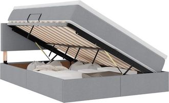 vidaXL Bed with Mattress Light Grey 140 x 200 cm Polyester vidaXL