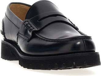 Churchs Womens Black Cowhide Slip-On Loafers