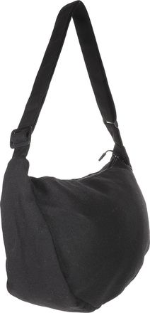 Supvox Canvas Crossbody Bag for Women, Black Shoulder Purse Casual Leisure Bag, Simple Single Strap Messenger Tote for Shopping and Daily Use