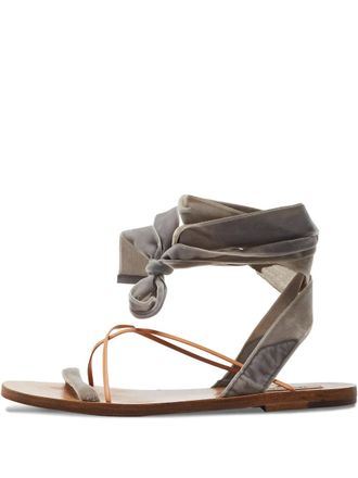 Valentino Garavani velvet sandals - women - Velvet/Leather/Velvet - 37 - Grey