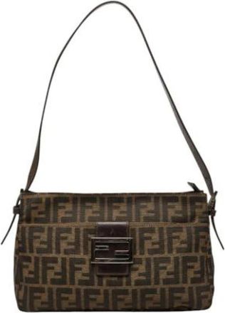 Fendi Pre-owned Vintage Canvas Shoulder Bag - Dames - Vintage Schoudertas - Bruin - ONE Size - Vintage