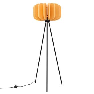Sollux Lighting L&aacute;mpara de pie amarillo/negro fieltro/acero alt. 134 cm