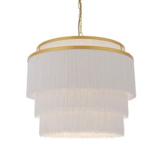 Netlighting VARESE Stylish Dimmable Indoor 3 Light Fabric Ceiling Pendant in Gold