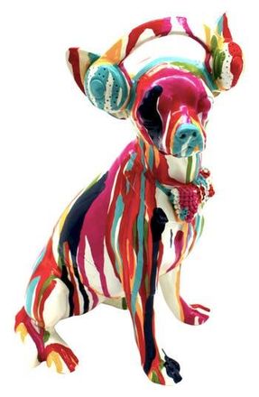 Interior Illusions Graffiti Headphone Chihuahua Statue in Multi-Color at Nordstrom Rack