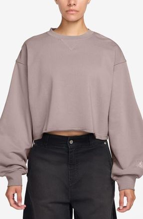 Nike Jordan Oversize Fleece Crop Sweatshirt in Particle Rose/Barely Rose at Nordstrom, Size Xx-Large