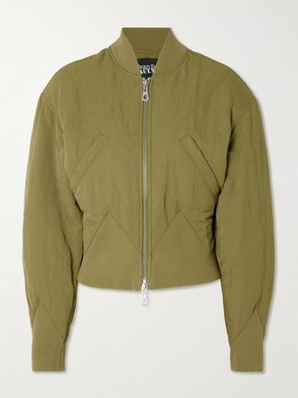 Jean Paul Gaultier Bomber In Shell Riciclato Trapuntato - Verde