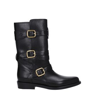 Celine Black Leather Womens Boots