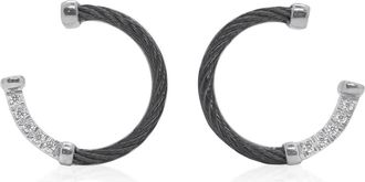 Al&oacute;r Womens 3/4 Circle Earrings In Black
