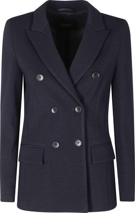 Seventy Blue Structured Double-Breasted Stretch Knit Jacket