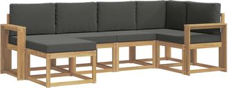 vidaXL Conjunto De Sof&aacute;s De Exterior 6 Uds. Blanco Y Antracita Vidaxl
