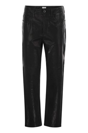 Brunello Cucinelli Brunello Cucinelli Womens Wide Five-pocket Trousers In Smooth Nappa Leather - Black - Size EU 38 (Womens)