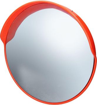 ECD Germany Espejo De Tr&aacute;fico &Oslash; 60 Cm Con Soporte Giratorio Rojo Irrompible Retrovisor De Seguridad Resistente A La Intemperie Reflejo De Vigilancia Panor&aacute;mico Es