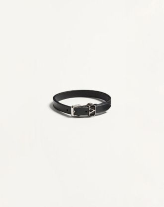 Valentino Garavani Bracciale Valentino Garavani Ovalette In Vitello Uomo NERO UNI