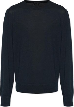Tom Ford Wollen Trui - Heren - Ronde hals truien - Zwart - M - Wol - Truien & Vesten