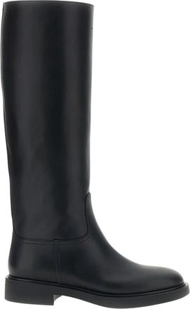 Gianvito Rossi Kniehoge Instaplaarzen - Dames - Hoge Laarzen - Zwart - 37 EU - Leer - Schoenen