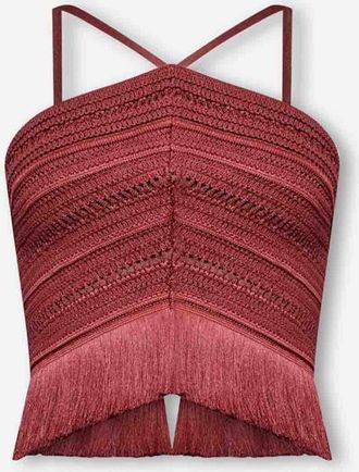 PatBo Amber Fringe Top