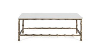 Giner&Colomer Mesa central con base de metal y tapa de m&aacute;rmol