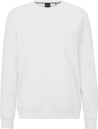 HUGO BOSS Mens Regular Fit Long Sleeve Sweatshirt in White - Size 2XL