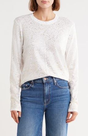 ATM Anthony Thomas Melillo Metallic Cotton Slub Jersey Top in Gold/White at Nordstrom Rack, Size X-Large