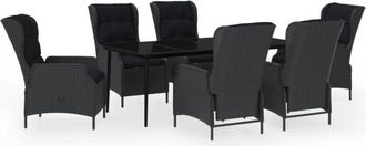vidaXL Juego De Comedor De Jard&iacute;n 7 Piezas Gris Oscuro Vidaxl