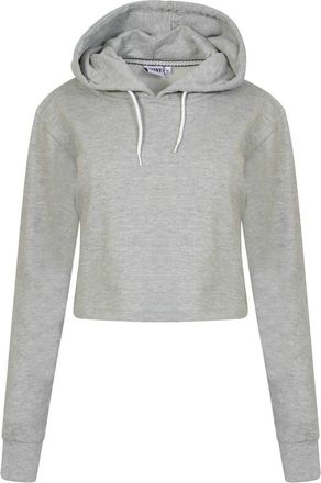 Generic Ladies Crop Hoodie Women Pull Over Plain Casual Short Hooded Sweat Shirt Top, Grey M
